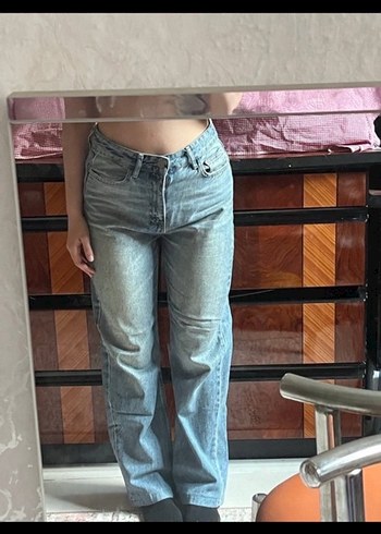 Pastel Mavi Normal Boy Kadın Denim Pantolon - Görsel 7