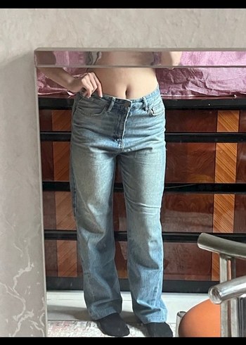 Pastel Mavi Normal Boy Kadın Denim Pantolon - Görsel 5