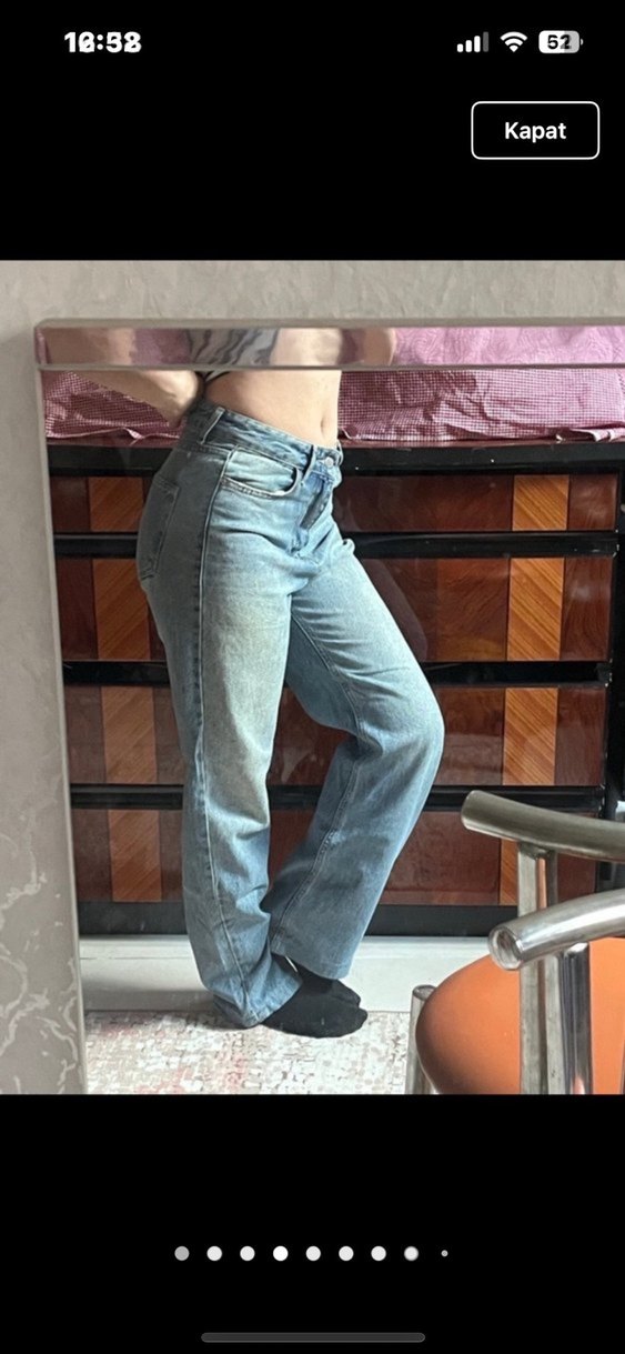 Pastel Mavi Normal Boy Kadın Denim Pantolon - Görsel 4