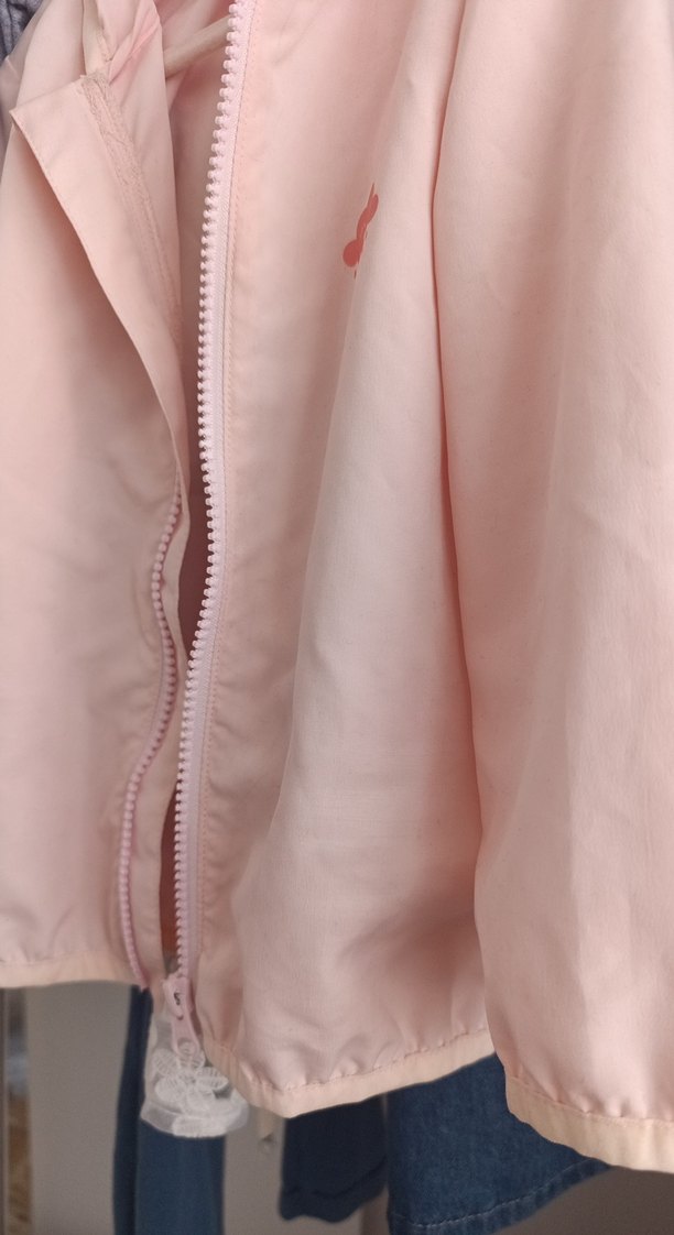 Pembe Kız Çocuk Fermuarlı Yağmurluk - Görsel 3