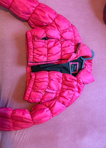 Bershka Kadın Pembe Strappy Şişme Yelek - Görsel 2