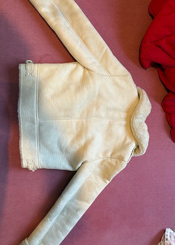 Stradivarius Beyaz Süet Fermuarlı Kadın Ceket - Görsel 3