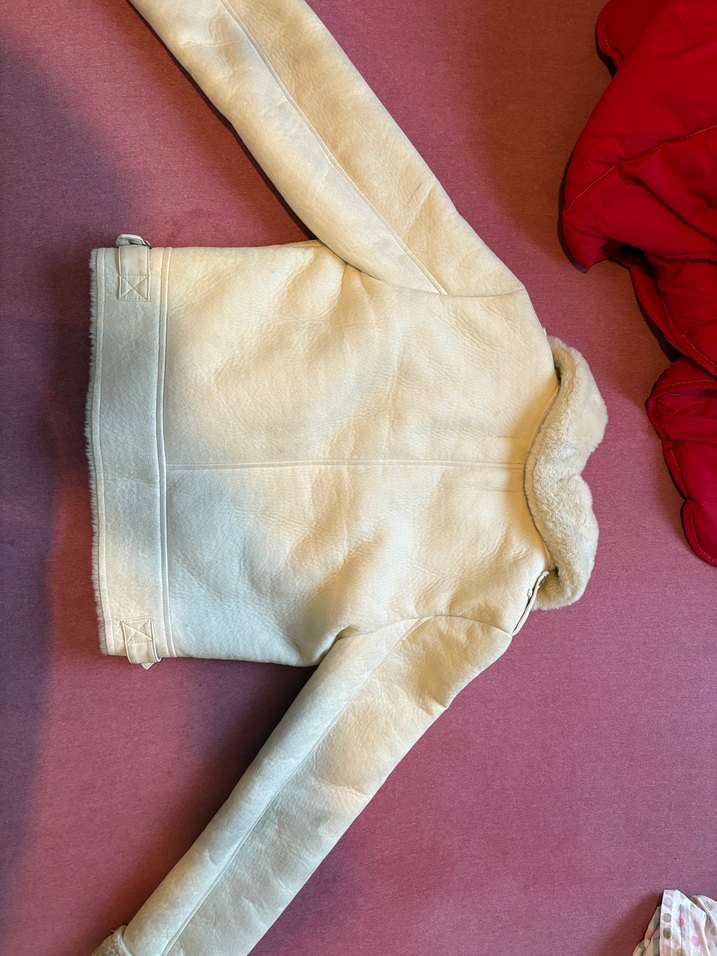 Stradivarius Beyaz Süet Fermuarlı Kadın Ceket - Görsel 3