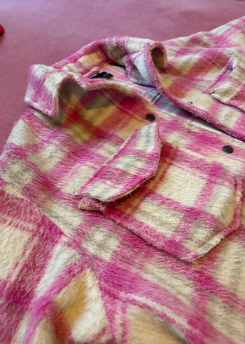 Zara Pembe Ekose Düğmeli Ceket - Görsel 3