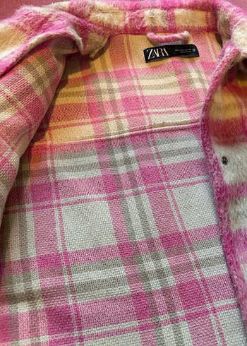 Zara Pembe Ekose Düğmeli Ceket - Görsel 4