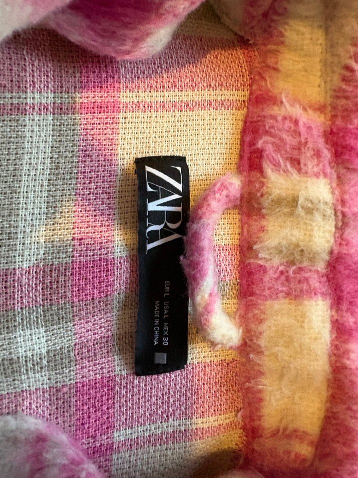 Zara Pembe Ekose Düğmeli Ceket - Görsel 2