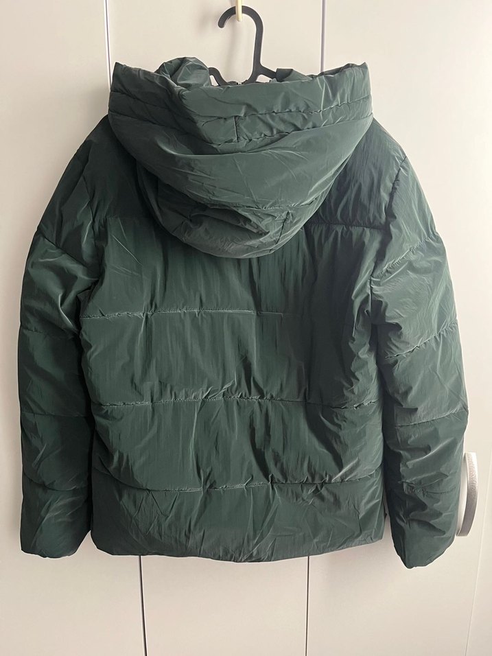 MAVİ koyu yeşil kapüşonlu şişme mont - Görsel 4