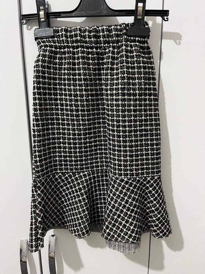 Kız çocuk siyah Kareli Midi takım - Görsel 3