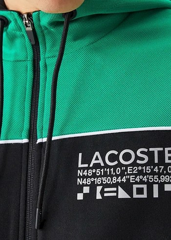 Erkek Fermuarlı Kapşonlü Siyah Yeşil Üst Eşofman - Görsel 7