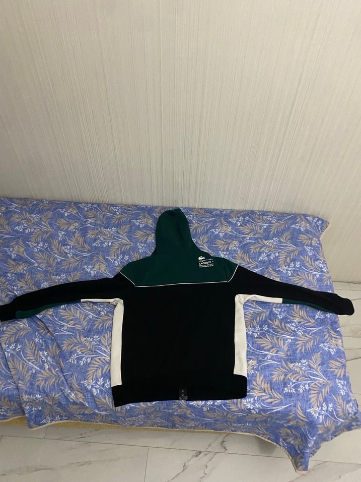 Erkek Fermuarlı Kapşonlü Siyah Yeşil Üst Eşofman - Görsel 3