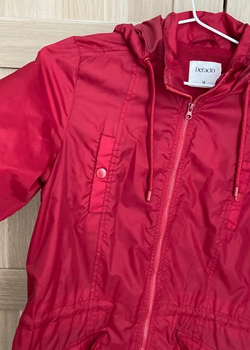 Kadın Kırmızı Fermuarlı Rahat Ceket - Görsel 5