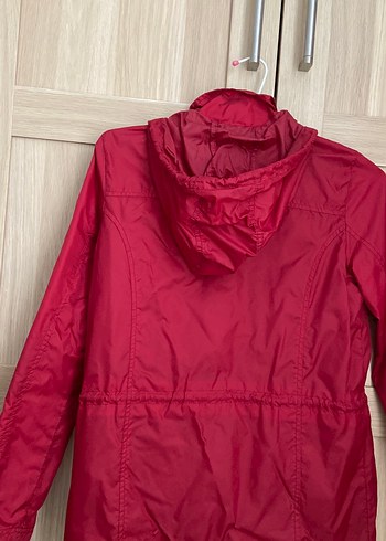 Kadın Kırmızı Fermuarlı Rahat Ceket - Görsel 3