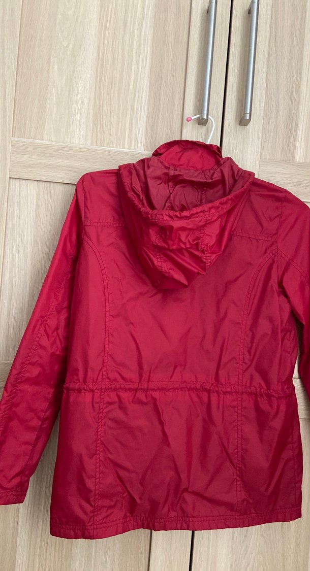 Kadın Kırmızı Fermuarlı Rahat Ceket - Görsel 3