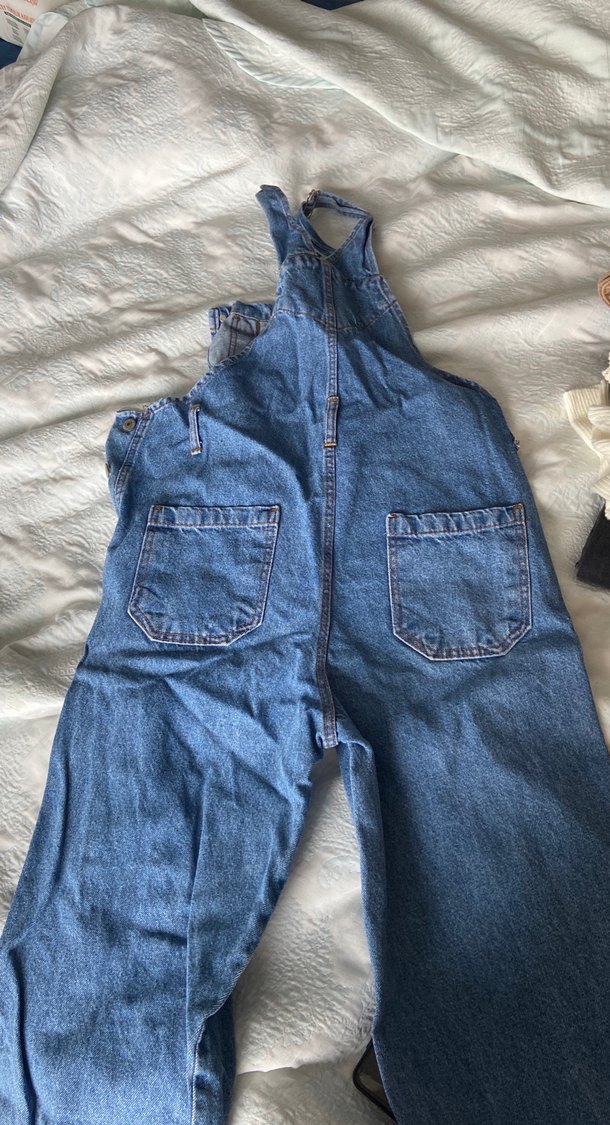 Kadın Mavi Denim Uzun Salopet - Görsel 3