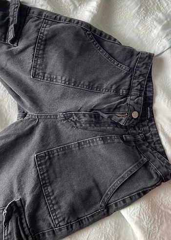 Gri Kot Bol Kesim Midi Pantolon - Görsel 3