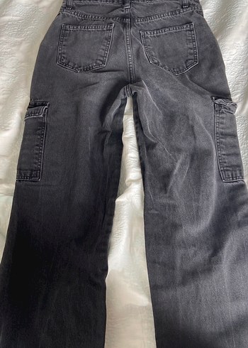 Gri Kot Bol Kesim Midi Pantolon - Görsel 4