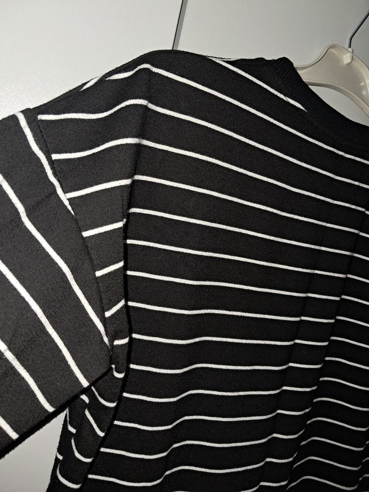 Çizgili Uzun Kollu Salaş Midi Tunik - Görsel 2