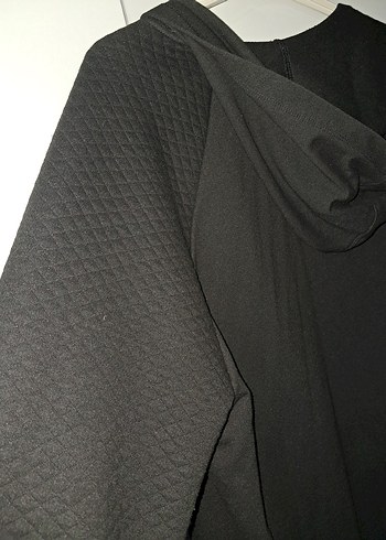 Siyah Fermuarlı Uzun Hırka - Görsel 2