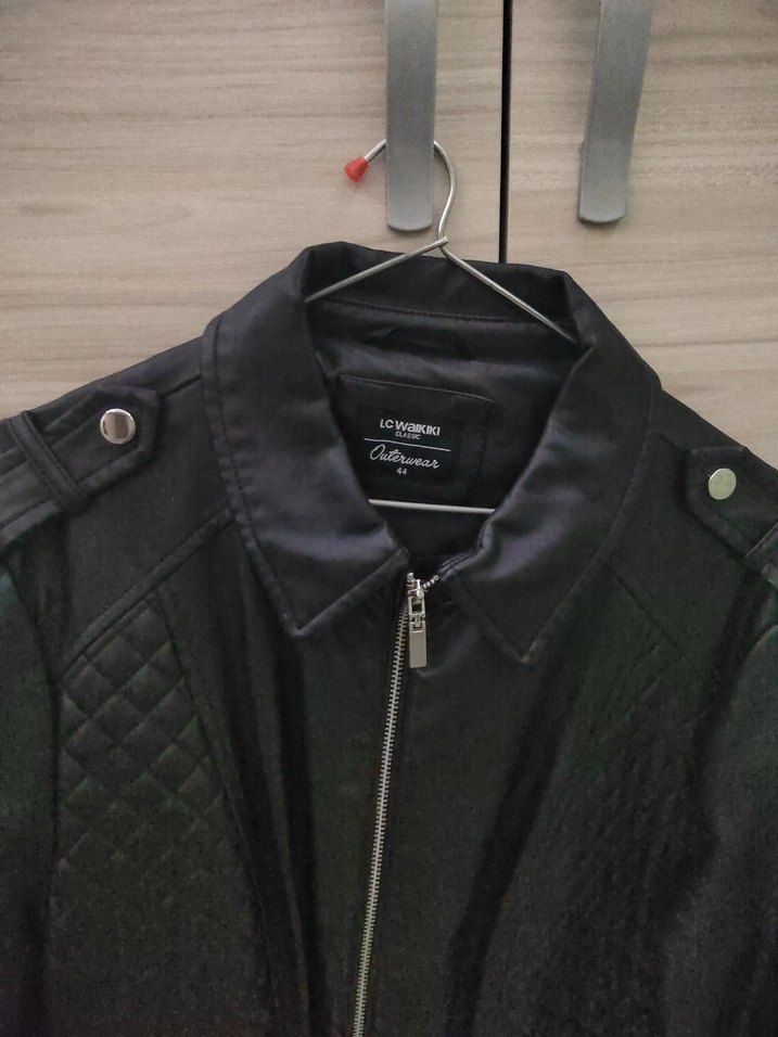 Siyah Deri Biker Ceket - Görsel 2