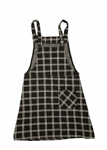 ekose askılı salopet elbise - Görsel 2