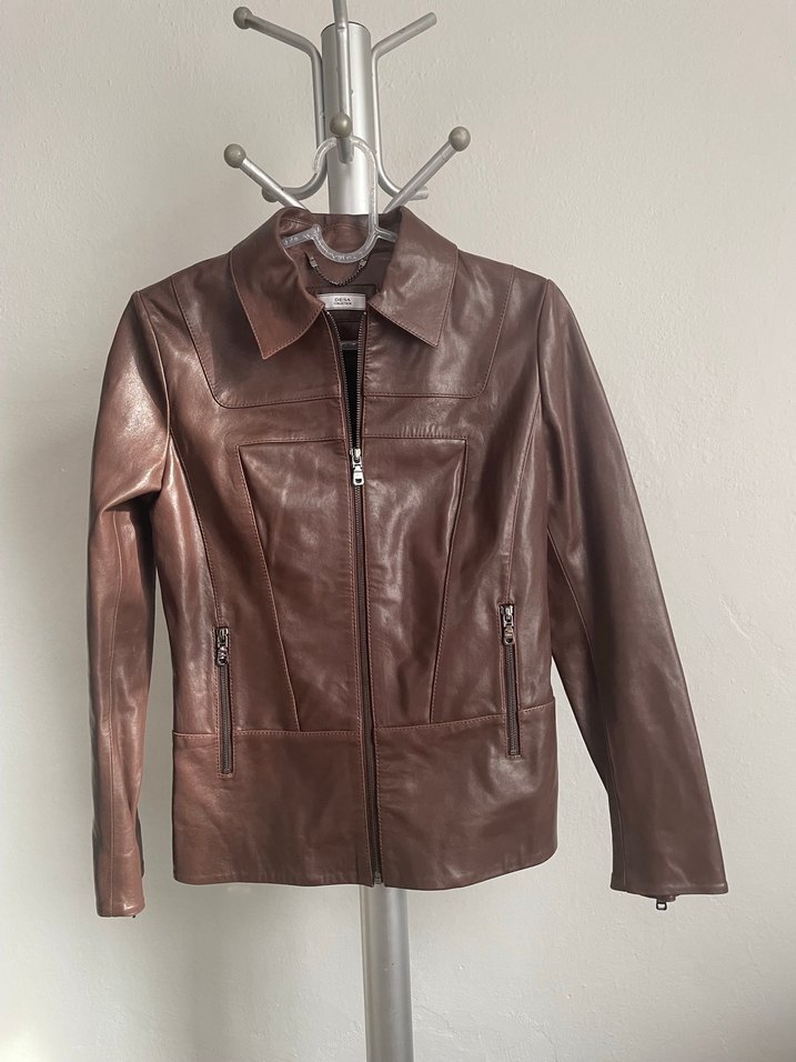 Desa Kahverengi Deri Mont / Ceket - Görsel 3