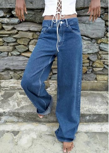 Zara Kadın Wide Leg Denim Pantolon - Görsel 2