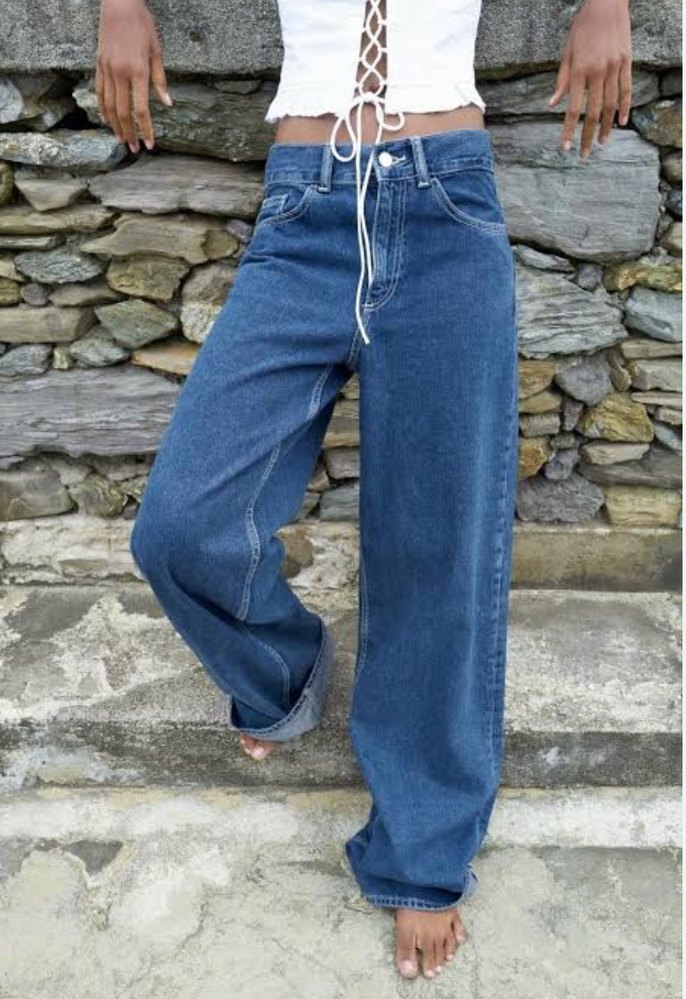 Zara Kadın Wide Leg Denim Pantolon - Görsel 2