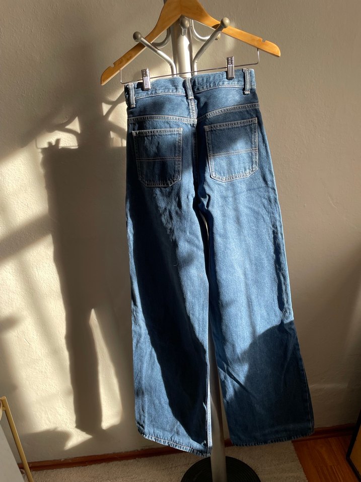 Zara Kadın Wide Leg Denim Pantolon - Görsel 4