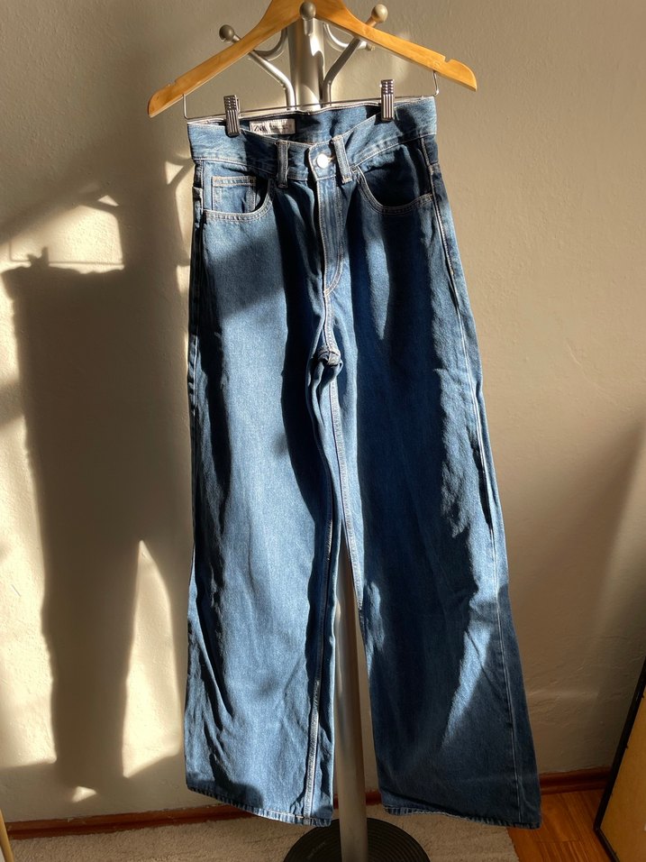 Zara Kadın Wide Leg Denim Pantolon - Görsel 3