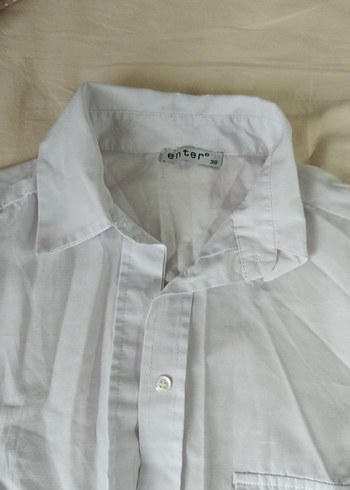 Beyaz crop  Kadın Gömlek - Görsel 2