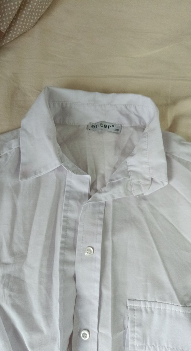 Beyaz crop  Kadın Gömlek - Görsel 2