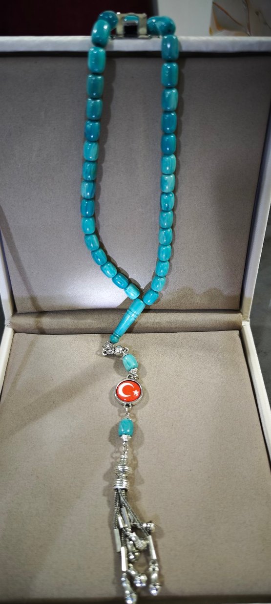 Turkuaz Renkli katalin KANAYANBAĞ Tesbih - Görsel 3