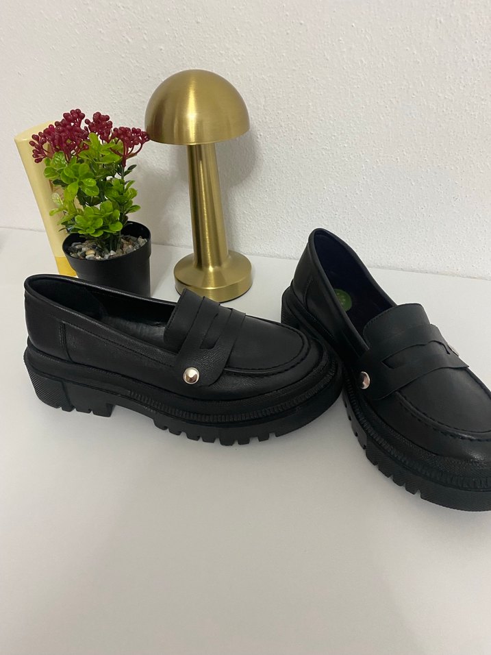 Tokalı Siyah Kadın Loafer - Görsel 2
