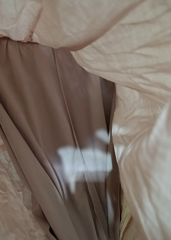 Bej Dantel Detaylı Kısa Kollu Elbise - Görsel 3