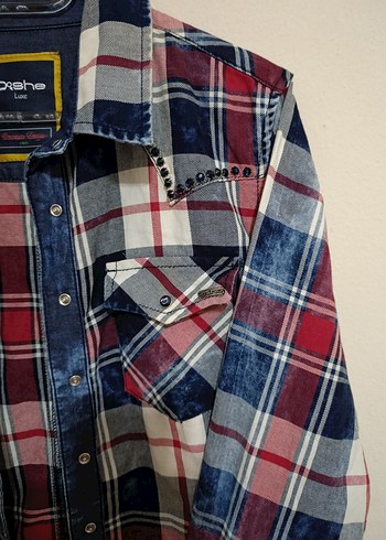 Unisex Çok Renkli Uzun Kollu Ekose Gömlek - Görsel 2