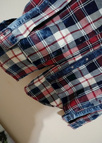 Unisex Çok Renkli Uzun Kollu Ekose Gömlek - Görsel 3