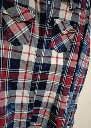 Unisex Çok Renkli Uzun Kollu Ekose Gömlek - Görsel 4