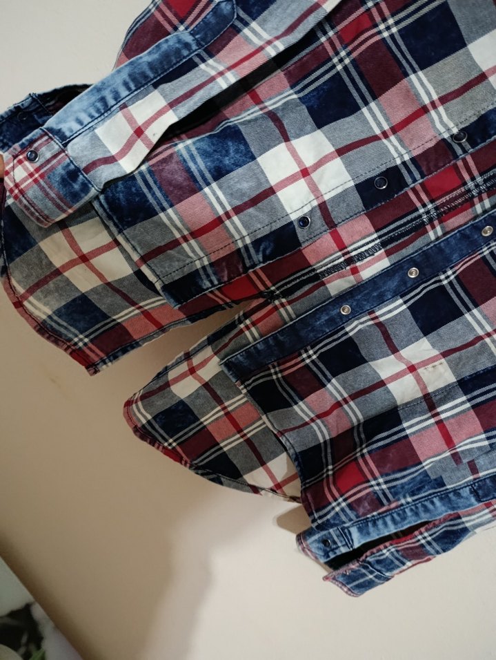 Unisex Çok Renkli Uzun Kollu Ekose Gömlek - Görsel 3