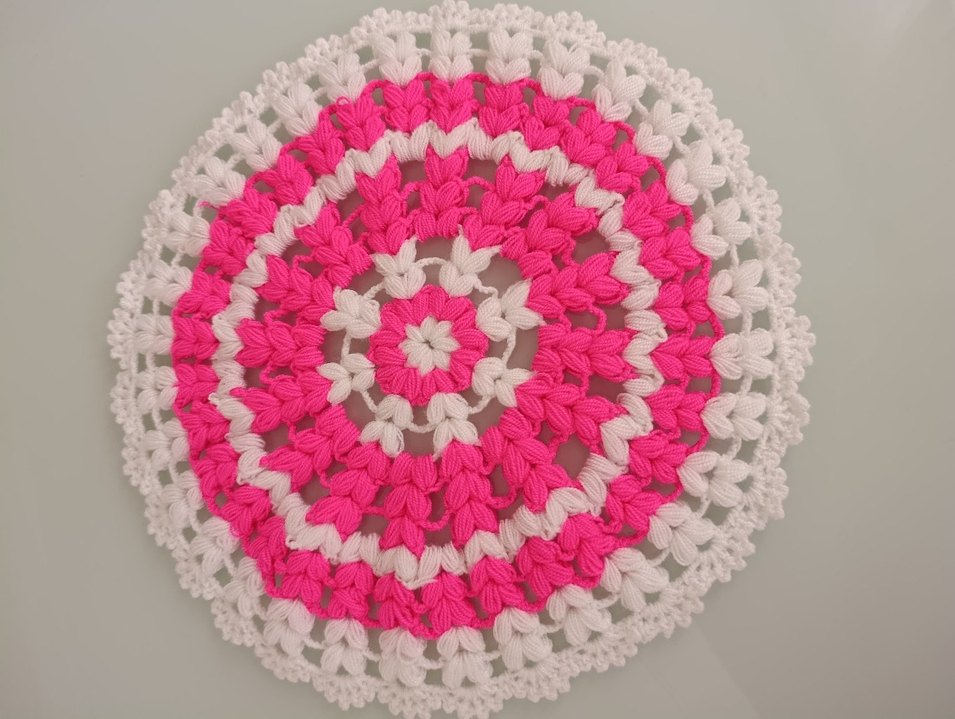 Pembe Beyaz Bohem Örgü lif - Görsel 3