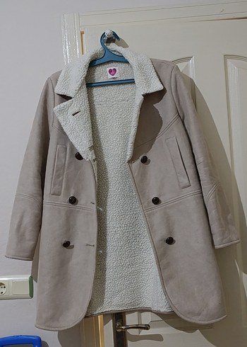 Bej Süet Düğmeli Kadın Ceket - Görsel 4