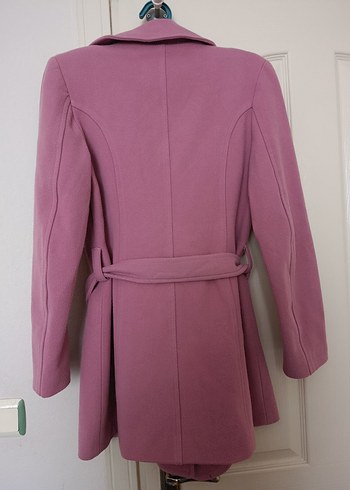 Vatkalı Pembe Midi Kadın Kaban - Görsel 6