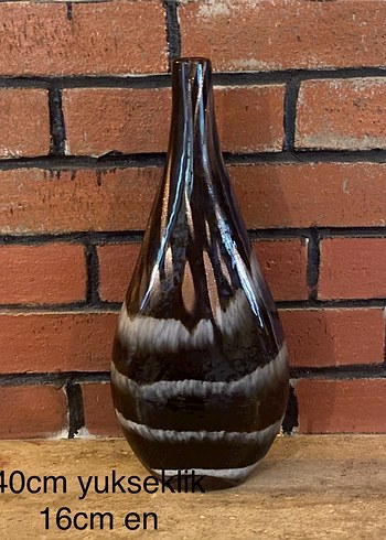 Koyu Kahverengi Yeni Murano Vazo - Görsel 2