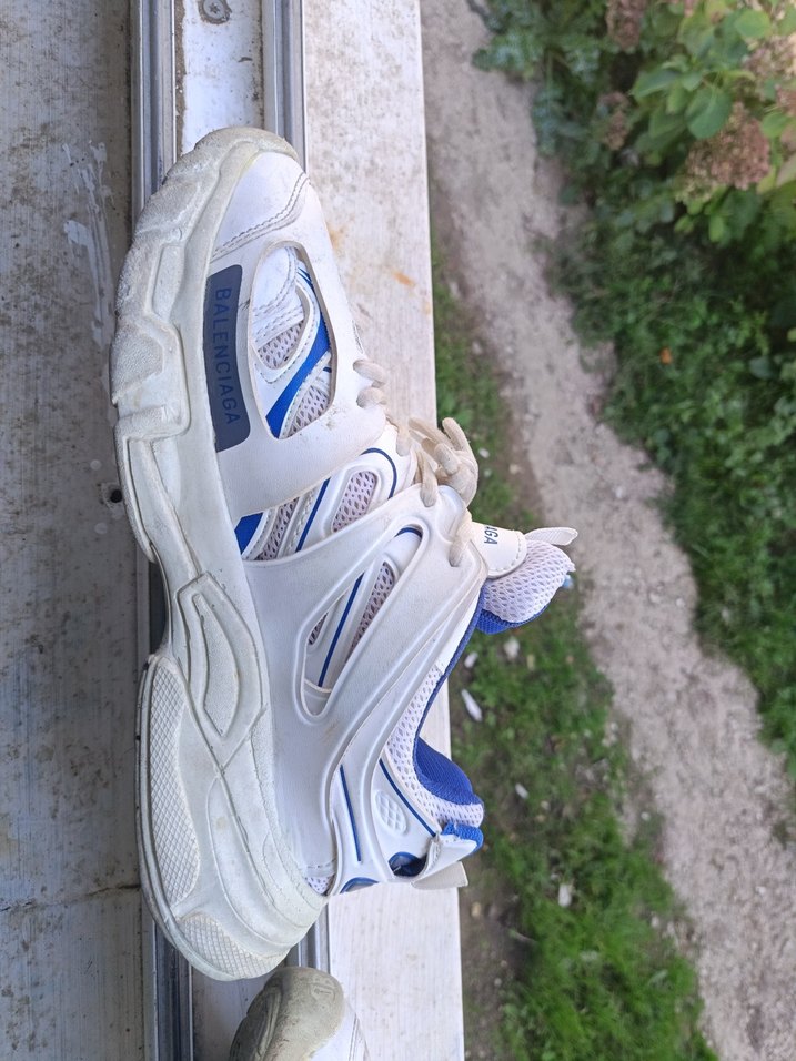 Beyaz Bağcıklı erkek Spor Ayakkabı balencıaga marka - Görsel 4