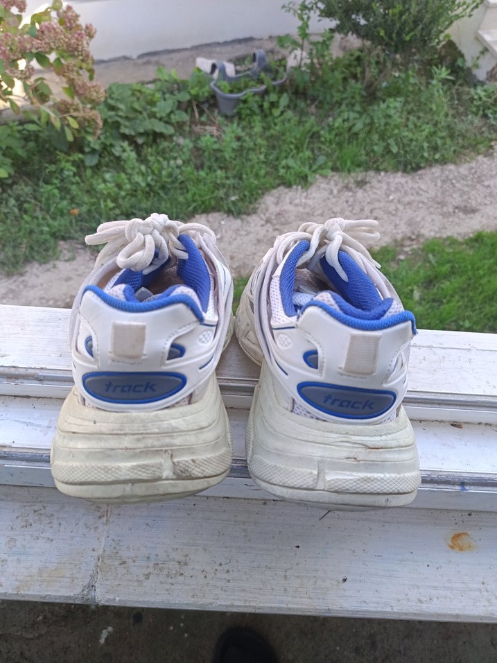 Beyaz Bağcıklı erkek Spor Ayakkabı balencıaga marka - Görsel 2