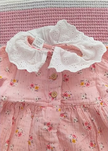 Pembe Kız Çocuk Fırfırlı Keten Elbise - Görsel 4