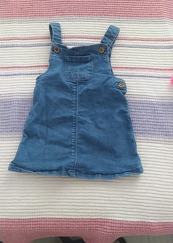 Kız Çocuk Kot Elbise Düğmeli Cep Detaylı - Görsel 2