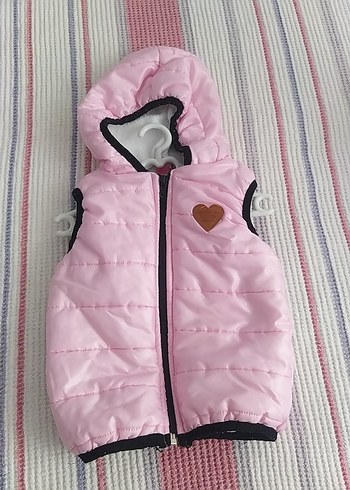 Kız Çocuk Kapüşonlu Fermuarlı Yelek - Görsel 2