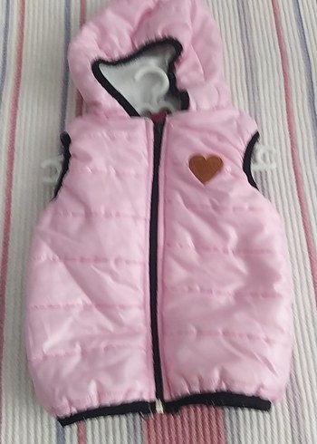 Kız Çocuk Kapüşonlu Fermuarlı Yelek - Görsel 3