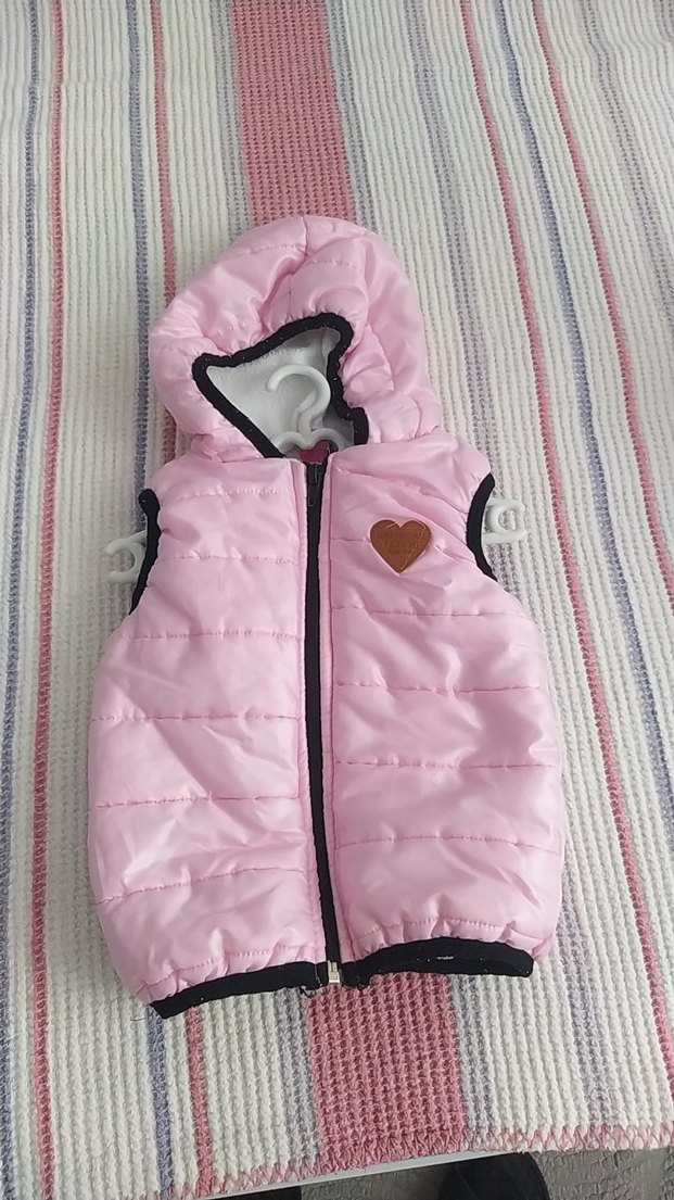 Kız Çocuk Kapüşonlu Fermuarlı Yelek - Görsel 2