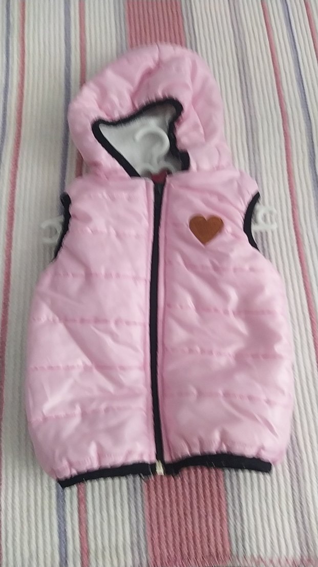 Kız Çocuk Kapüşonlu Fermuarlı Yelek - Görsel 3